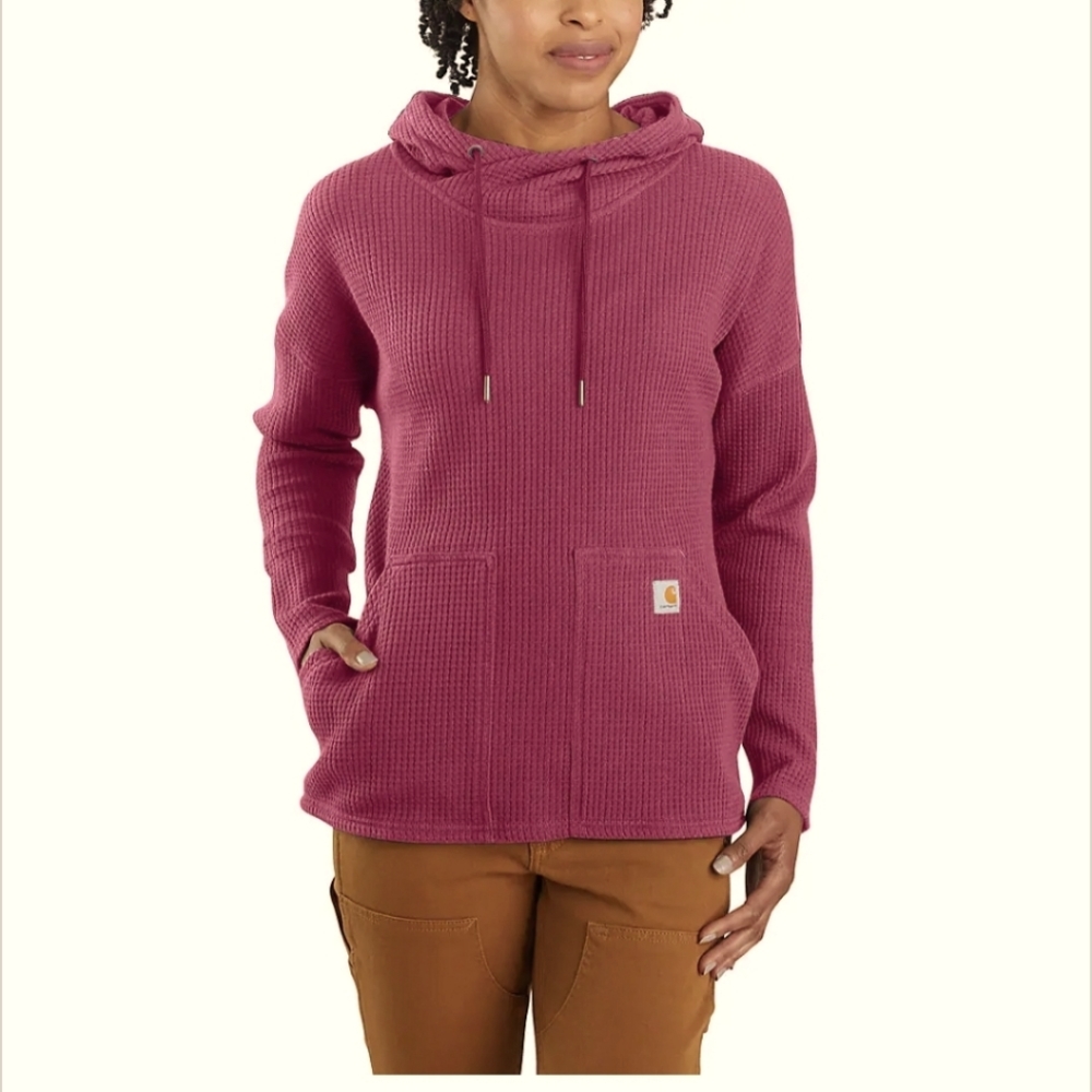 WOMEN'S RELAXED FIT HEAVYWEIGHT LONG-SLEEVE HOODED THERMAL SHIRT